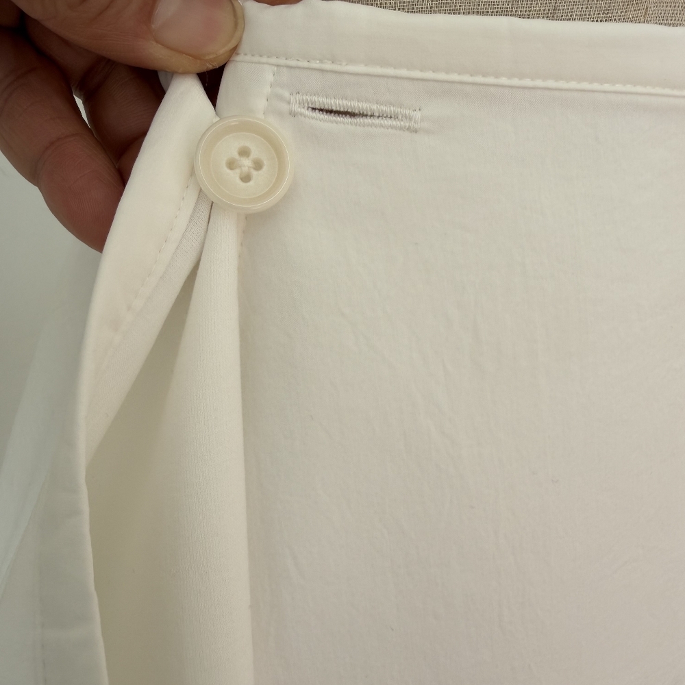 Helsa Midi Wrap Skirt in Tech Poplin in White - Picture 14 of 16
